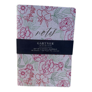Gartner Studios Floral Stitch Journals Set of 2 – Notes Notebooks NWT
